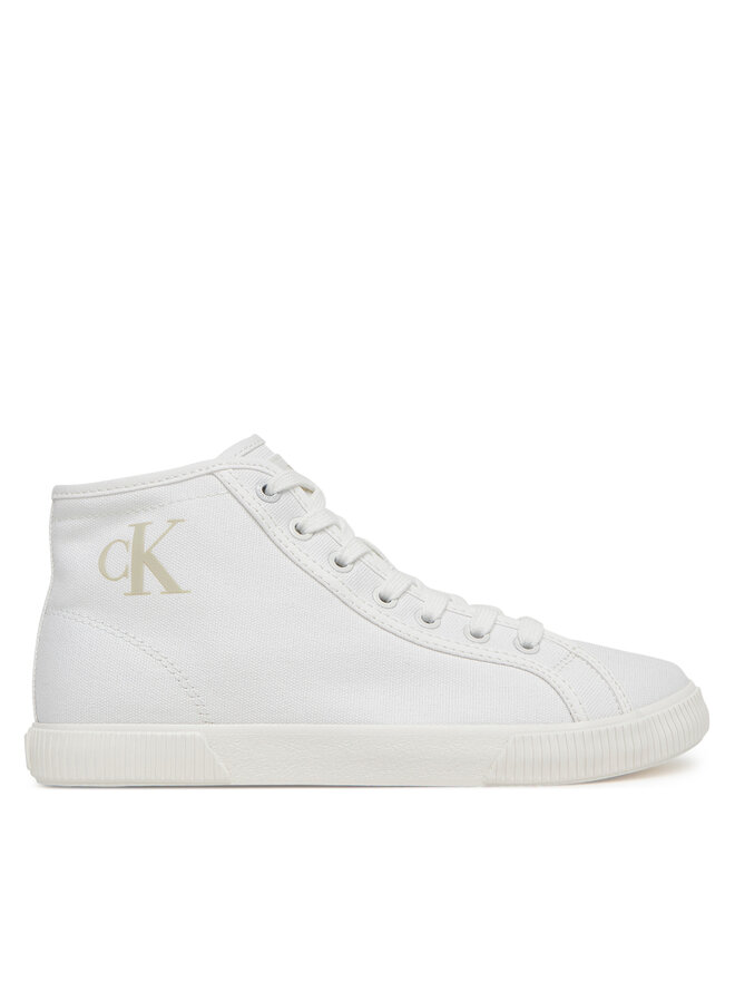 Calvin Klein Jeans Sneakersy Calvin Klein Jeans Ess Vulc Mid Cv Mg Wn YW0YW01761 Biały