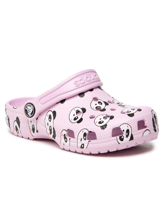 Crocs Pantoletten Crocs Classic Panda Print Clog K 206999 Rosa