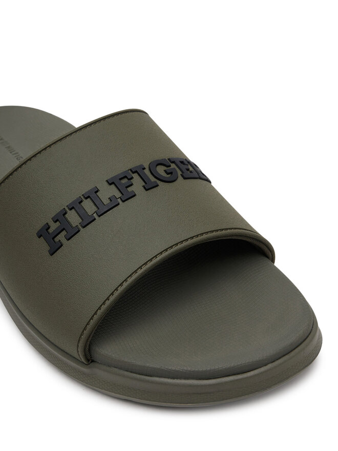 Tommy Hilfiger Šľapky Tommy Hilfiger Dual Density Hilfiger Pool Slide FM0FM05430 Kaki