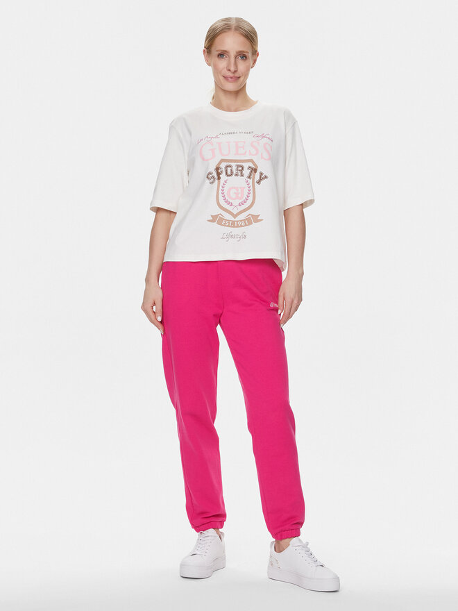 Guess Guess Marškinėliai V4RI07 K8FQ4 Balta Boxy Fit