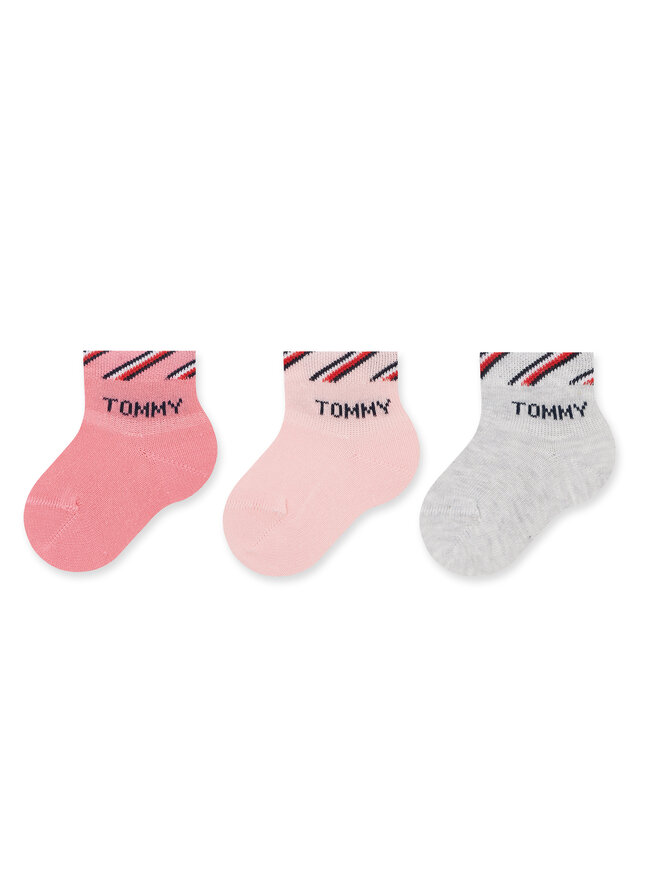 Tommy Hilfiger Комплект 3 чифта дълги чорапи детски Tommy Hilfiger 701220277 Розов