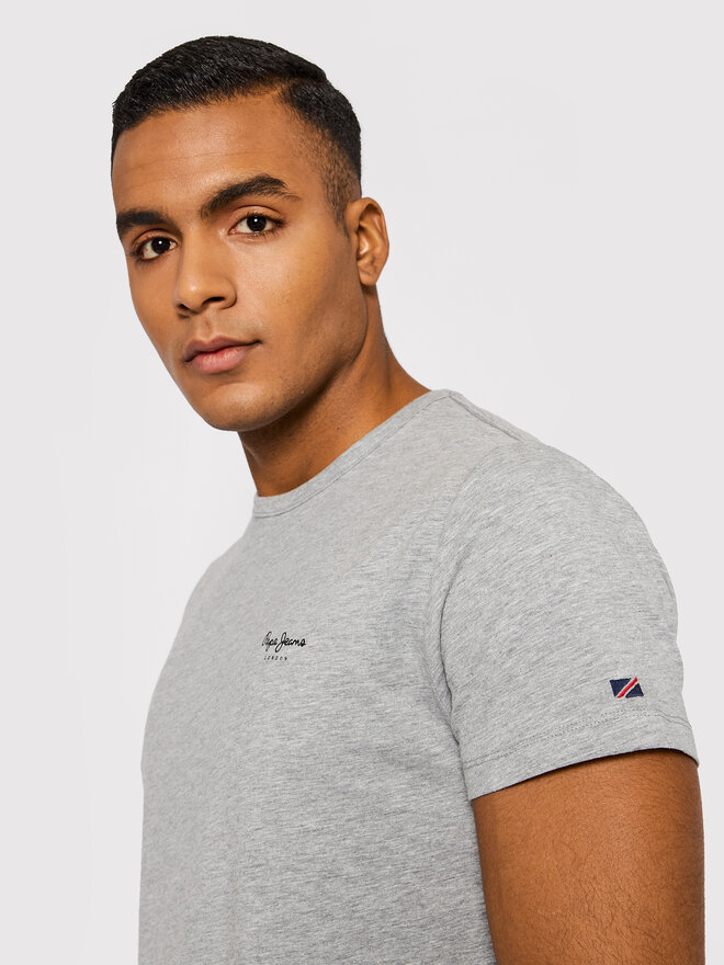 Pepe Jeans Pepe Jeans Marškinėliai Original Basic 3 N PM508212 Pilka Slim Fit