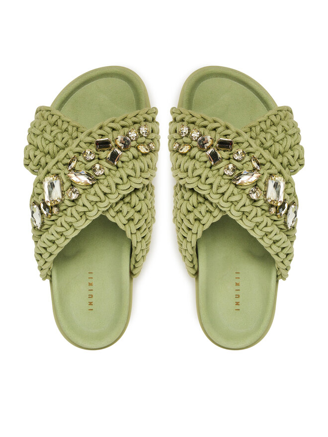 Inuikii Pantoletten Inuikii Woven Stones 70104-106 Grün