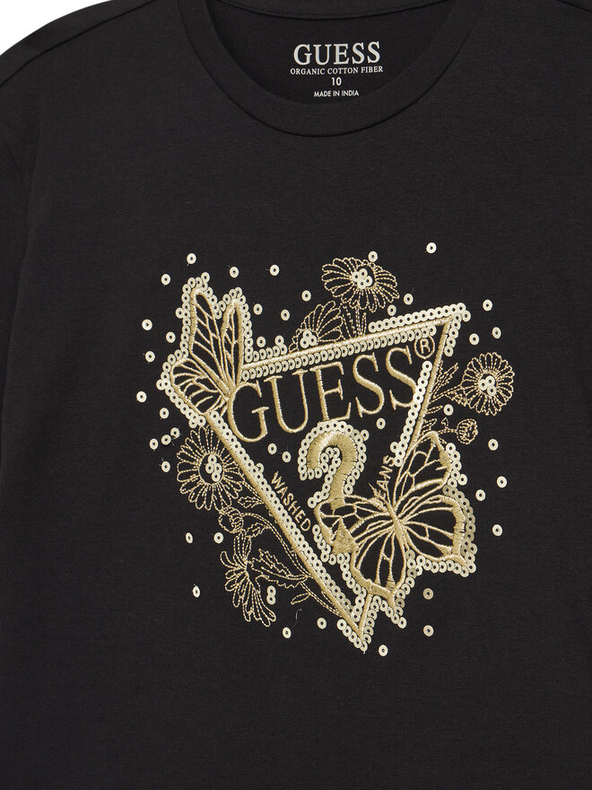 Guess Guess Marškinėliai J5YI35 K6YW4 Juoda Regular Fit