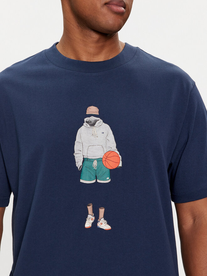 New Balance New Balance T-Shirt Basketball Style MT41578 Dunkelblau Relaxed Fit
