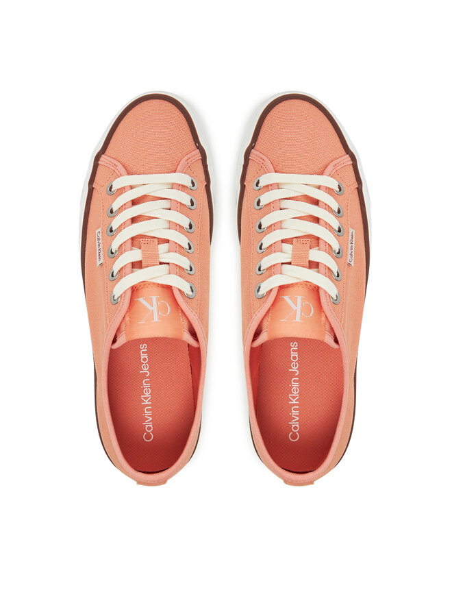 Calvin Klein Jeans Πάνινα παπούτσια Calvin Klein Jeans Vulc Flatform Ctn Logo Tag YW0YW01838 Πορτοκαλί