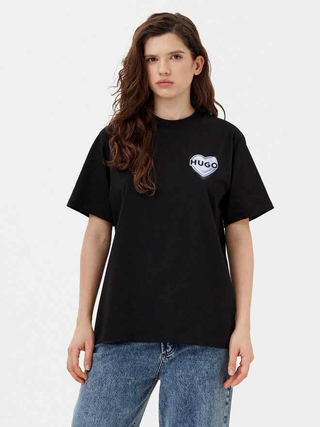 HUGO HUGO T-Shirt Vintage 50534545 Μαύρο Boxy Fit