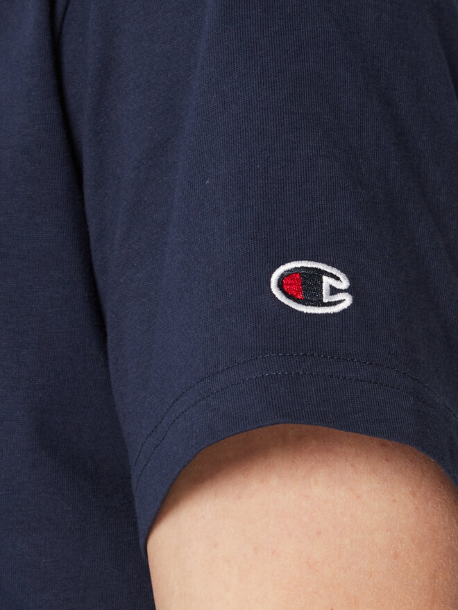 Champion Champion Marškinėliai Script Logo Embroidery 218007 Tamsiai mėlyna Regular Fit