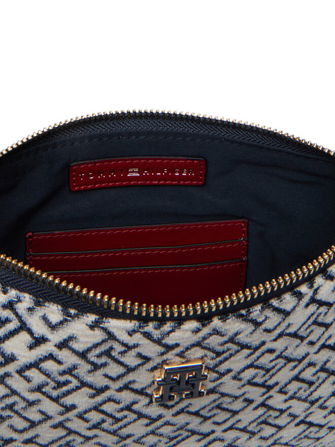 Tommy Hilfiger Handtasche Tommy Hilfiger Th Jacquard Mini Shoulder Bag AW0AW19006 Blau