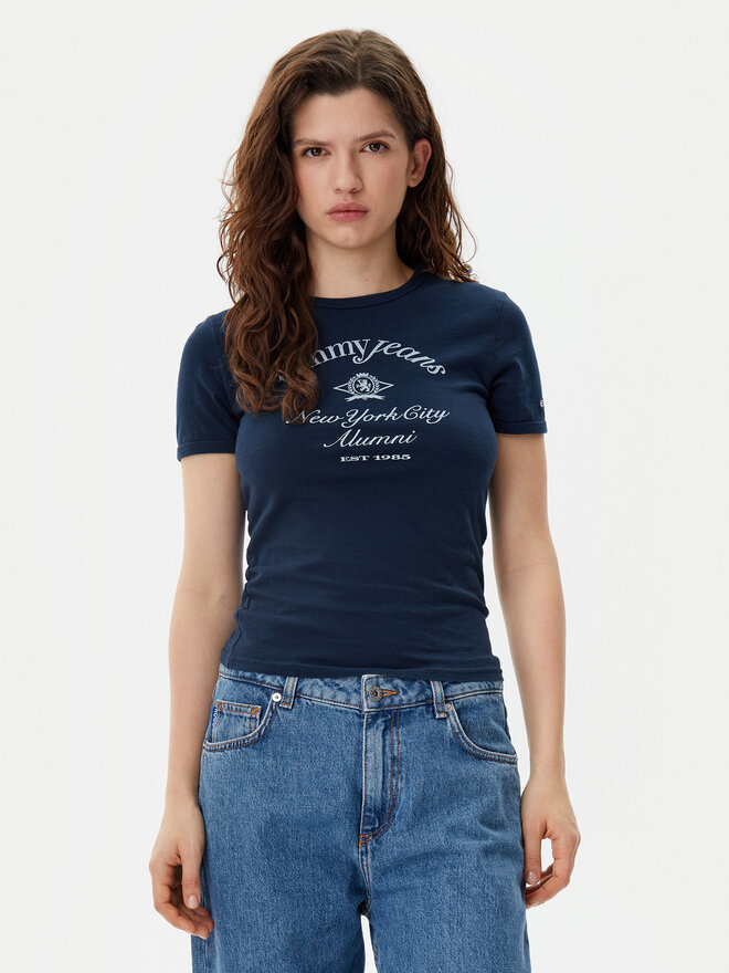 Tommy Jeans Tommy Jeans Футболка Nyc Ringer DW0DW20323 Cиній Slim Fit