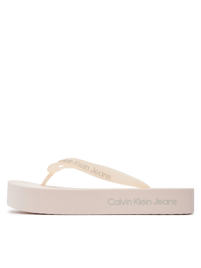 Calvin Klein Jeans Šlepetės per pirštą Calvin Klein Jeans Beach Sandal Flatform Logo YW0YW01092 Rožinė