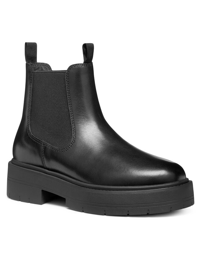 Geox Kotníková obuv s elastickým prvkem Geox D Spherica Ec7 D56VDA 00043 C9999 Černá