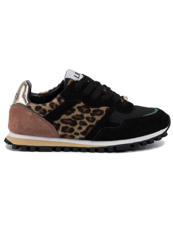LIU-JO SNEAKER DE PIEL METALIZADA Y PLATAFORMA WONDER MAXI PARA MUJER BF0069EX014 BLACK LIU009 Color Negro Talla 40