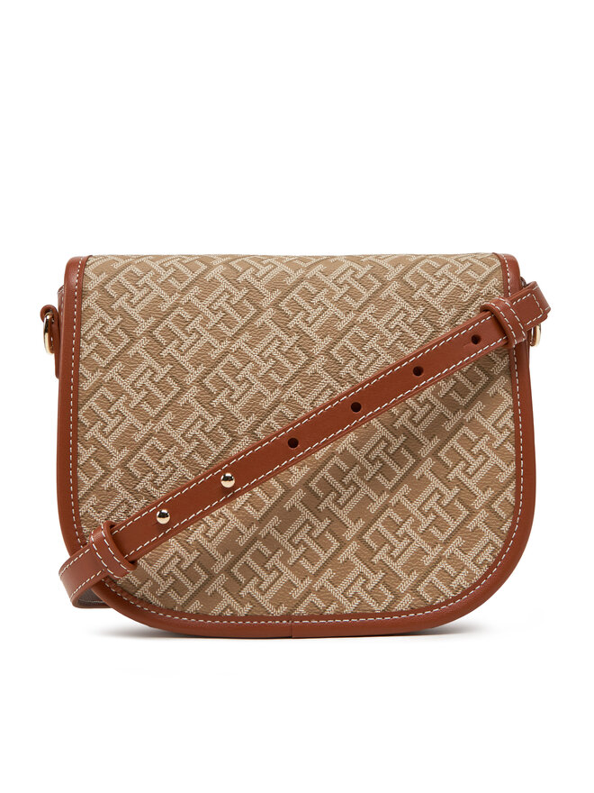 Tommy Hilfiger Torebka Tommy Hilfiger Th Monoplay Leather Saddle Bag AW0AW17414 Brązowy