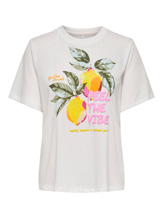 ONLY ONLY Marškinėliai Bilins 15320615 Balta Regular Fit