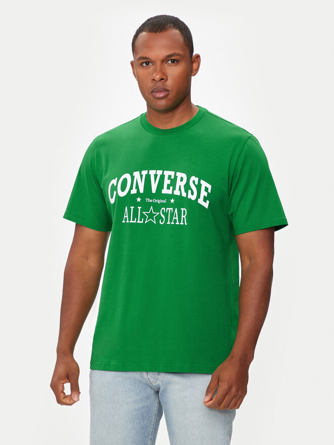 Converse Converse Marškinėliai M Retro Chuck Vintage Tee 10026458-A01 Žalia Regular Fit