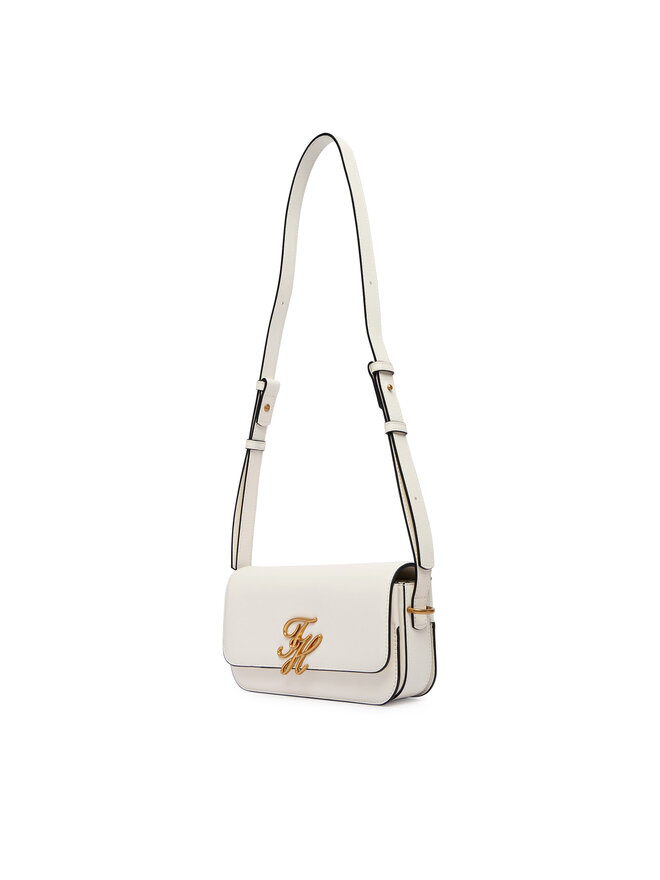 Tommy Hilfiger Handtasche Tommy Hilfiger Th Script Flap Crossover AW0AW18399 Weiß