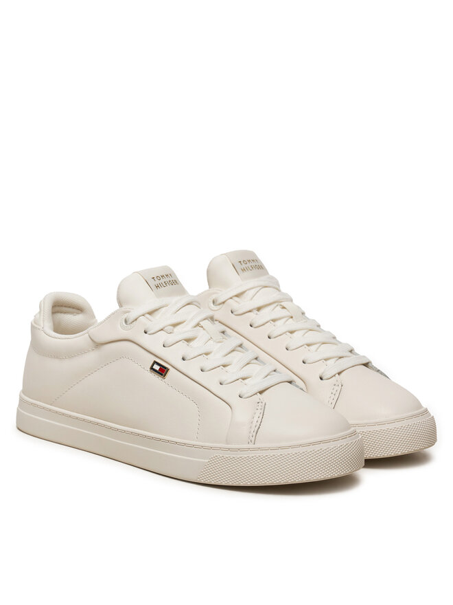 Tommy Hilfiger Sneakersy Tommy Hilfiger Icon Court Sneaker Flag FW0FW08327 Écru
