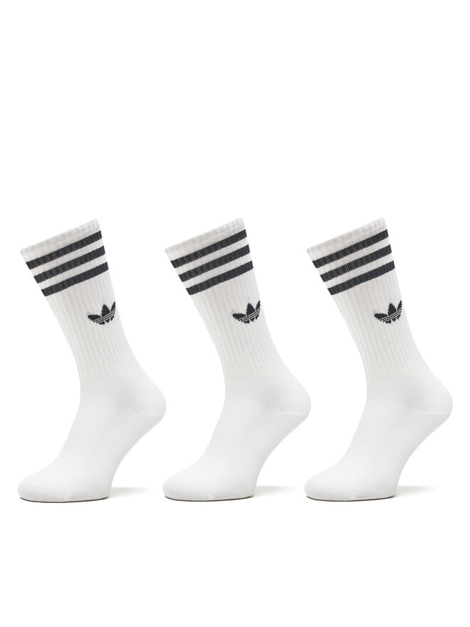 adidas Zestaw 3 par wysokich skarpet unisex adidas Solid Crew IJ0734 Biały