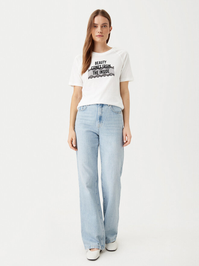 JDY JDY Camiseta Nina 15342612 Blanco Loose Fit