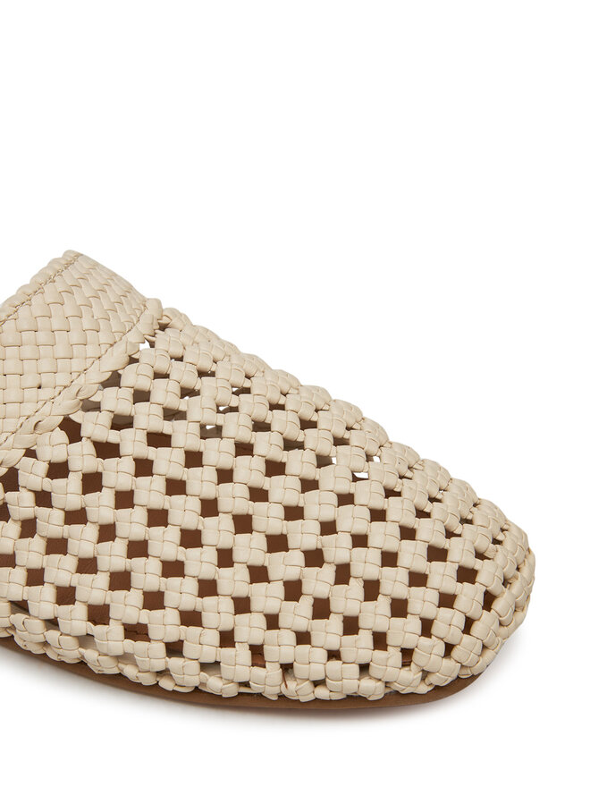 Tommy Hilfiger Pantoletten Tommy Hilfiger Crochet Mule FW0FW08413 Écru