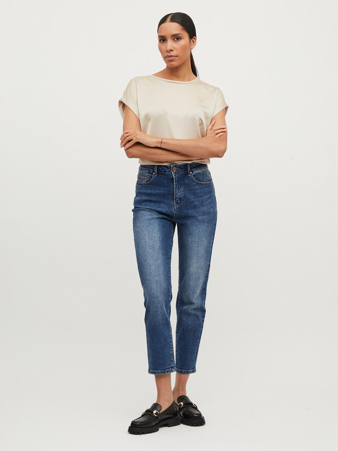 Vila Vila Camiseta Ellette 14059563 Beis Regular Fit