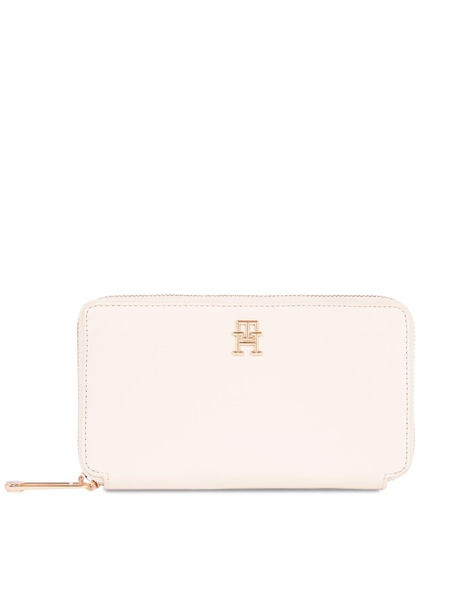 Tommy Hilfiger Великий жіночий гаманець Tommy Hilfiger Iconic Tommy Large Za AW0AW16009 Écru