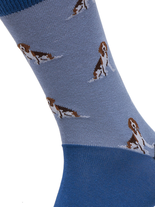 Barbour Набір 3 пар високих чоловічих шкарпеток Barbour Beagle Dog MGS0070BL71 Голубий