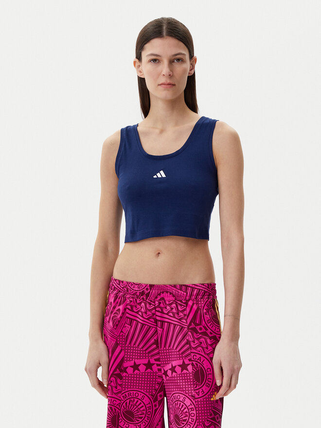 adidas adidas Top Essentials Small Logo JC5939 Dunkelblau Slim Fit