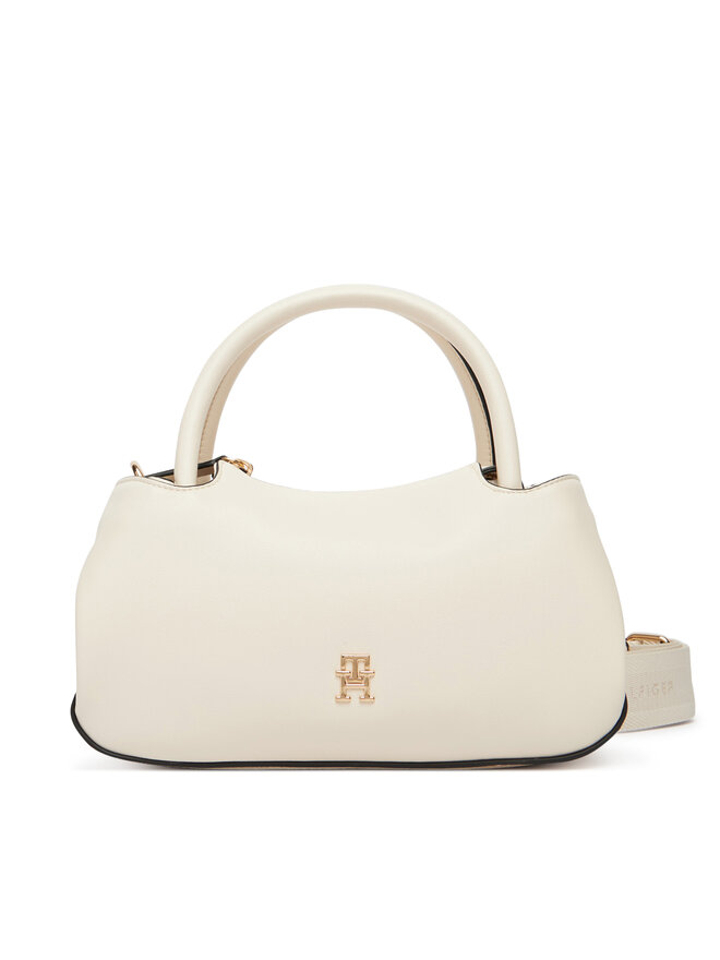 Tommy Hilfiger Handtasche Tommy Hilfiger Th Logotape Mini Satchel AW0AW18743 Weiß