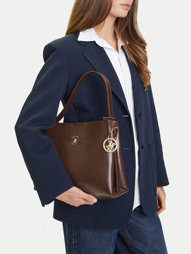 Beverly Hills Polo Club Ročna torba Beverly Hills Polo Club BHPC-W-04-A23 Rjava