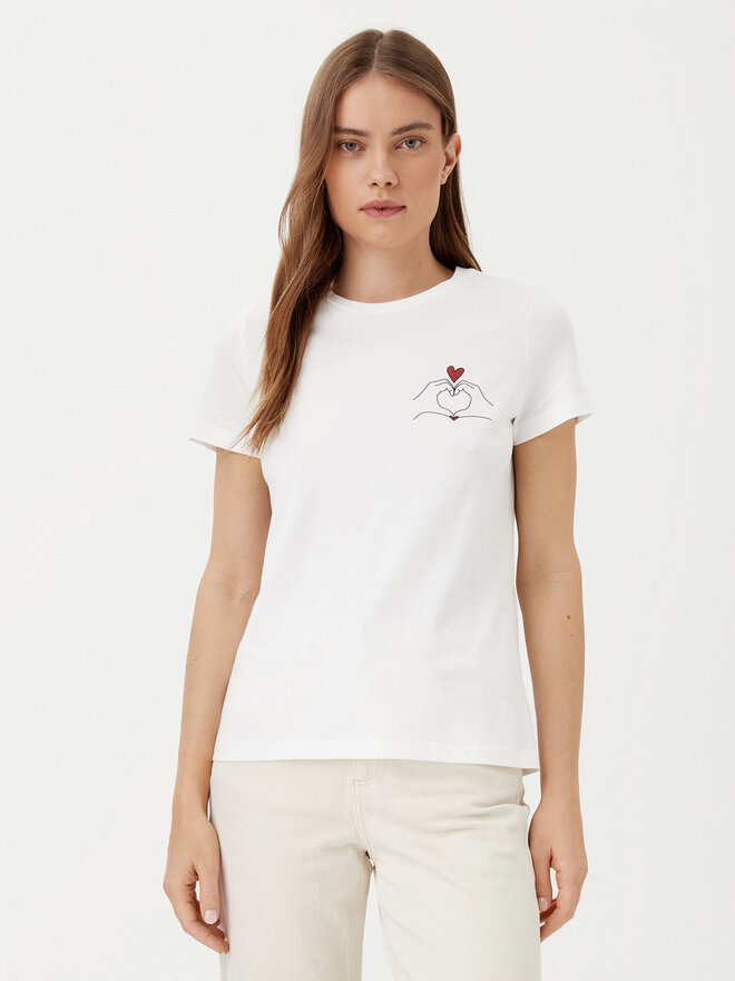 Vero Moda Vero Moda Majica Viva 10322077 Bela Regular Fit