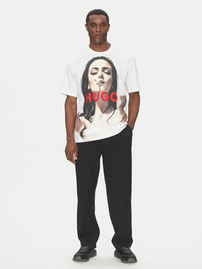 HUGO HUGO Футболка Duwedie 50535314 Білий Oversize