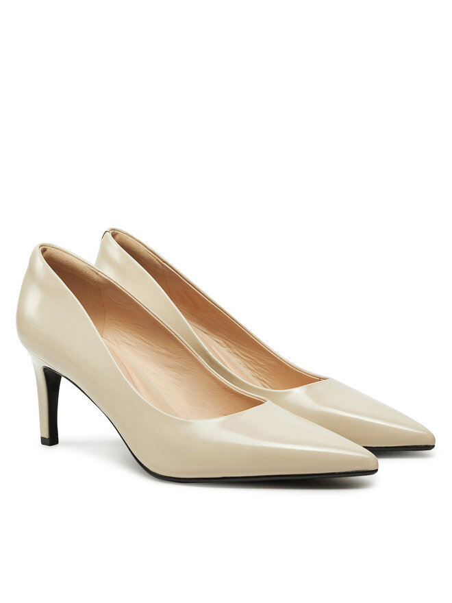 Calvin Klein Pantofi cu toc subțire Calvin Klein Heel Pump 70 - Brush L HW0HW02446 Bej