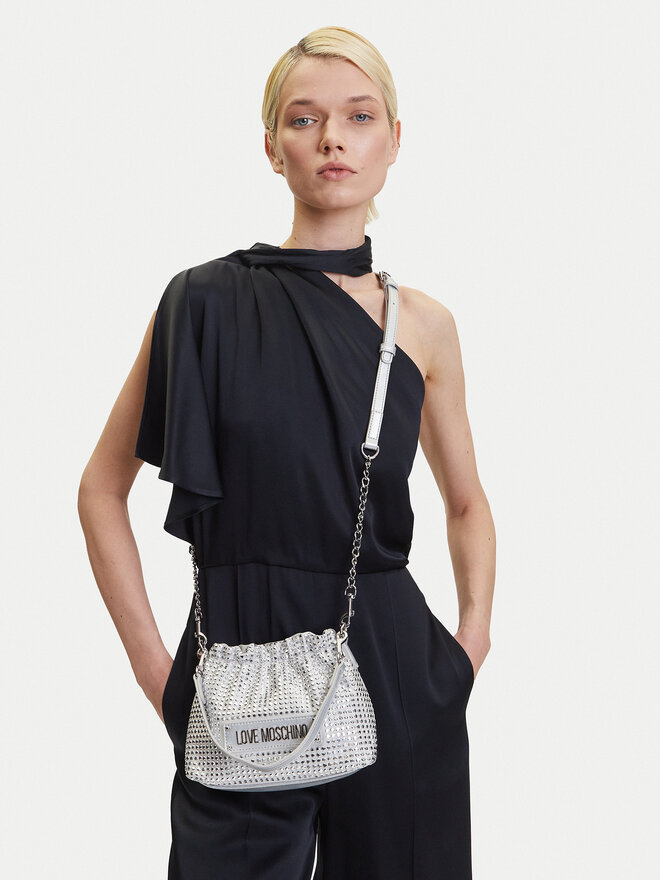LOVE MOSCHINO Kabelka LOVE MOSCHINO JC4138PP1MLL196B Strieborná