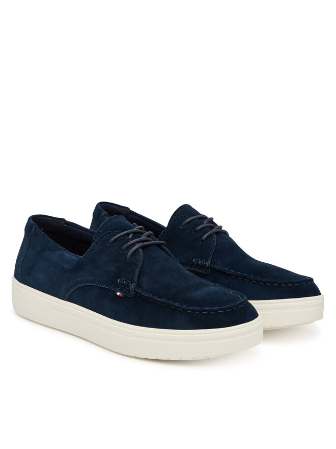 Tommy Hilfiger Halbschuhe Tommy Hilfiger Casual Suede Stitch Toe Hybrid FM0FM05707 Dunkelblau