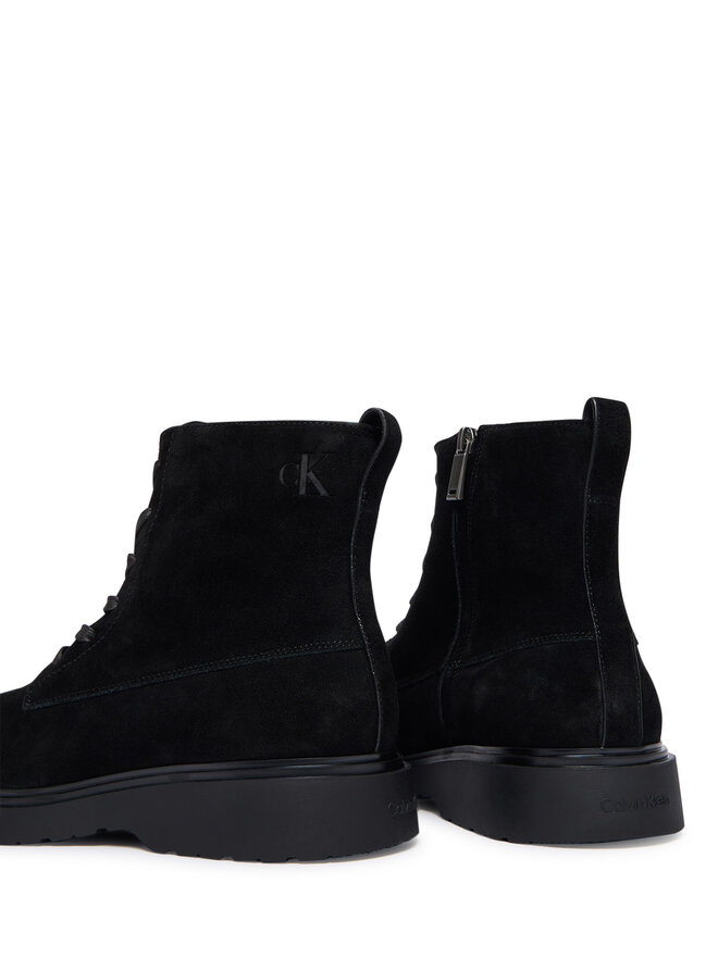 Calvin Klein Gležnjarji Calvin Klein Combat Ess Lace Up Zip Boot Su YM0YM01371 Črna