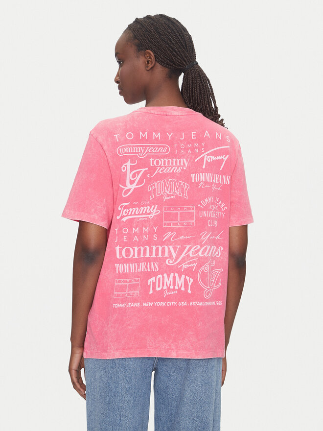 Tommy Jeans Tommy Jeans Camiseta Multi Brand DW0DW20923 Rosa Relaxed Fit