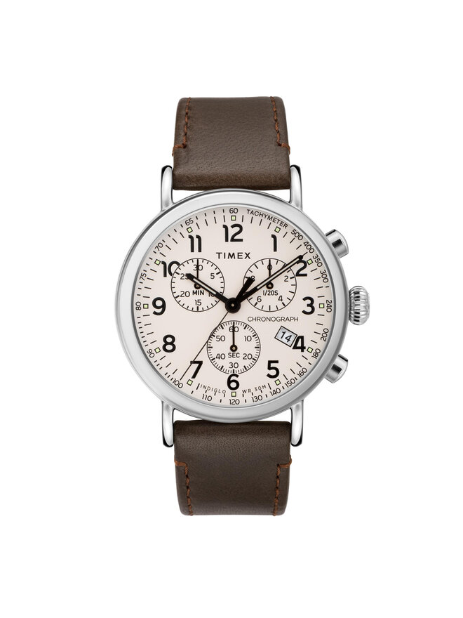 Timex Zegarek Timex Standard TW2T21000 Brązowy