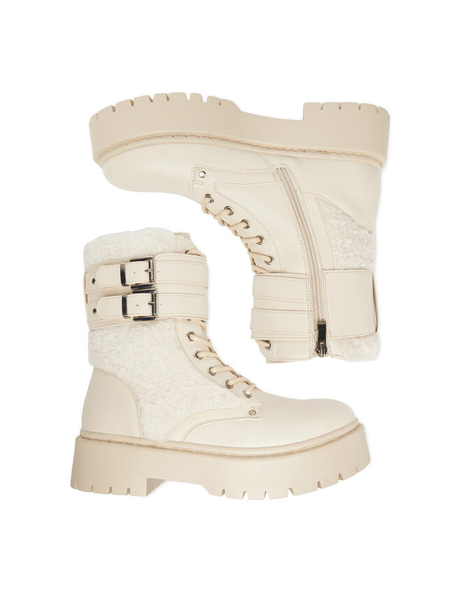 DeeZee Botines planos DeeZee 13123-2 Écru