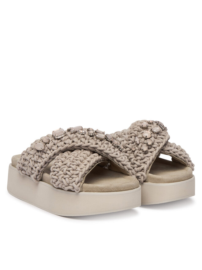 Inuikii Шльопанці Inuikii Woven Stones Platform 1004.005.0043 Світло-сірий