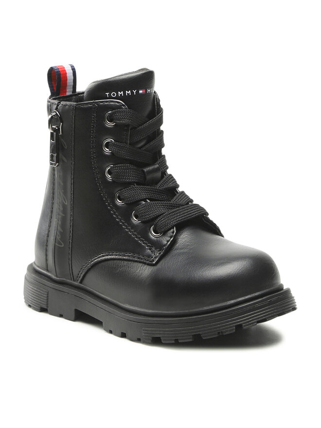 Tommy Hilfiger Туристически oбувки Tommy Hilfiger Lace-Up Bootie T1A5-32370-1355 S Черен