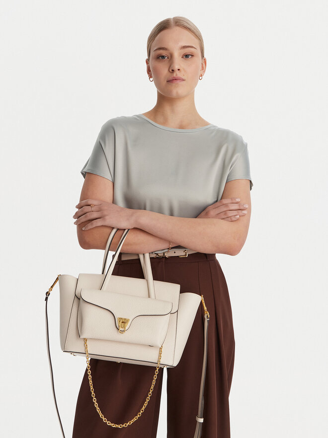 Coccinelle Handtasche Coccinelle T8A Coccinelledouble Beat E1 T8A 18 02 01 Écru