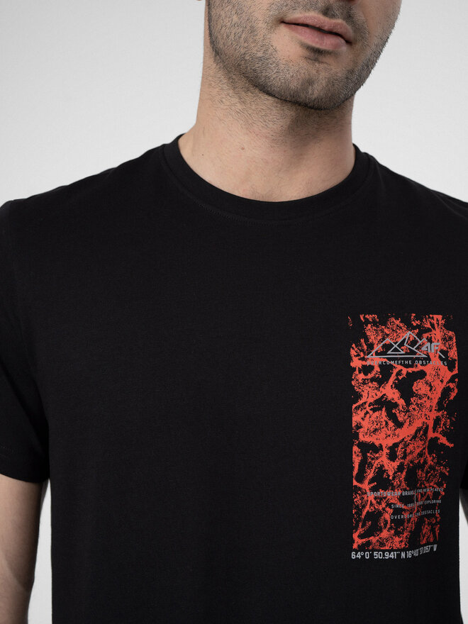 4F 4F T-Shirt 4FSS23TTSHM487 Μαύρο Regular Fit