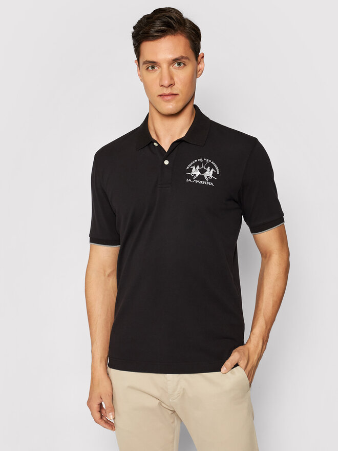 La Martina La Martina Polo CCMP01 PK001 Μαύρο Regular Fit