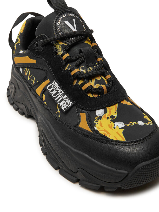 スニーカー VERSACE JEANS COUTURE Woman Sneakers Black 77VA3SVGZP321 G89 Sneakersy Versace Jeans Couture 77VA3SVG ZP321 Czarny