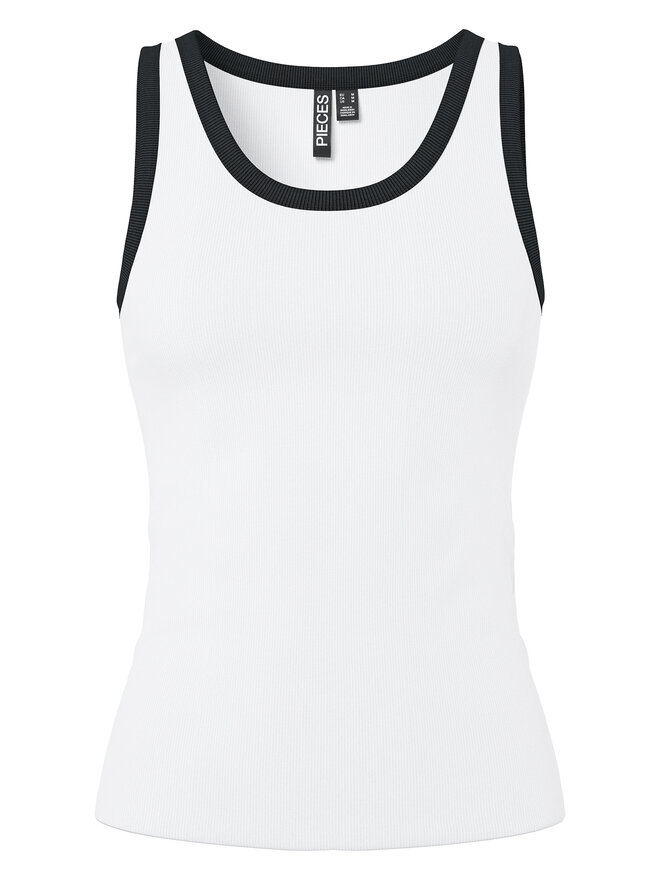 Pieces Pieces Τοπ May 17154484 Λευκό Slim Fit