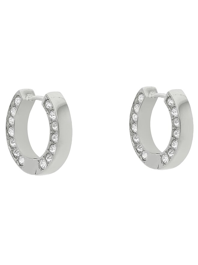 Guess Fülbevaló Guess Circle Lights JUBE03 160JW Ezüst ródium bevonat