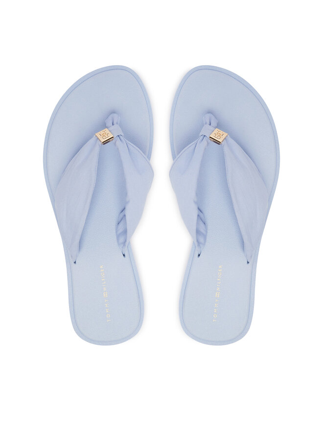 Tommy Hilfiger Zehentrenner Tommy Hilfiger Th Scandi Soft Summer Sandal FW0FW09421 Hellblau