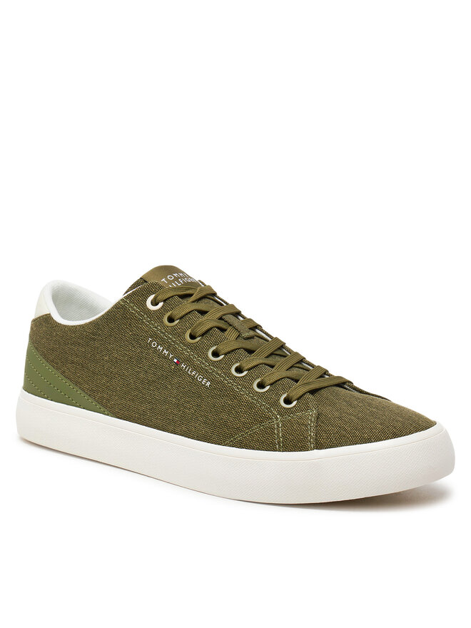 Tommy Hilfiger Tenisky Tommy Hilfiger Th Hi Vulc Low Summer Cvs FM0FM05056 Zelená